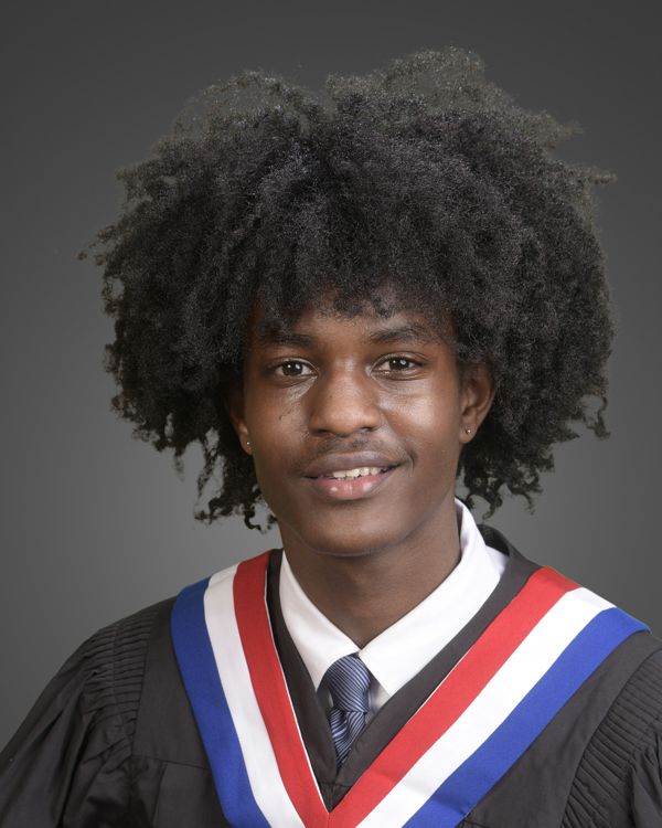 Lucas Ntibayindusha in his Lycée Français de Toronto graduation gown